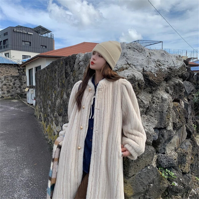 New Fur Coat Women's Retro Fur Integrated Environmental Protection Imitation Mink Fur Coat Long Standing Collar Warm Outwear Top