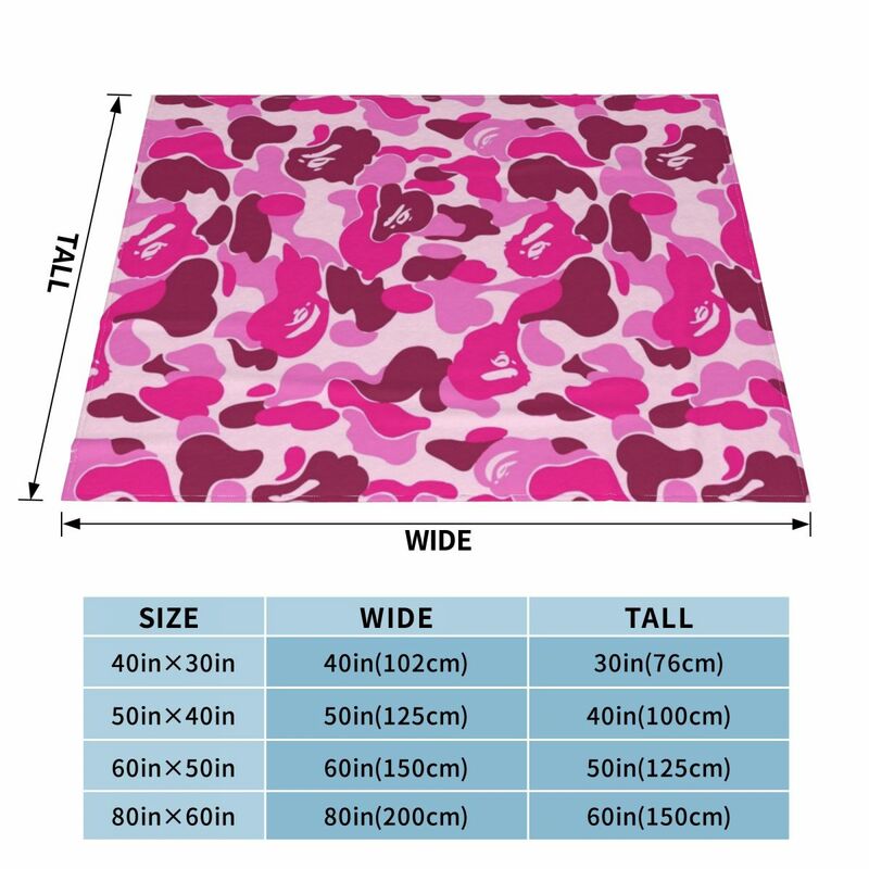 Pink Camo Throw Blanket Decorative Sofa For Sofa Thin Winter beds cosplay anime Furry Blankets