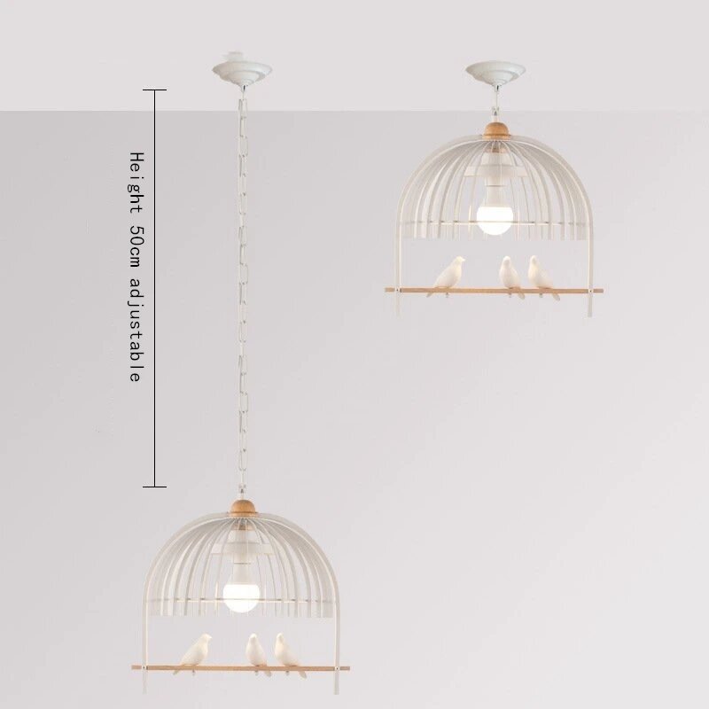 Lampu gantung kandang burung besi Resin Retro, untuk ruang makan dapur restoran kafe dalam ruangan dekorasi perlengkapan lampu gantung