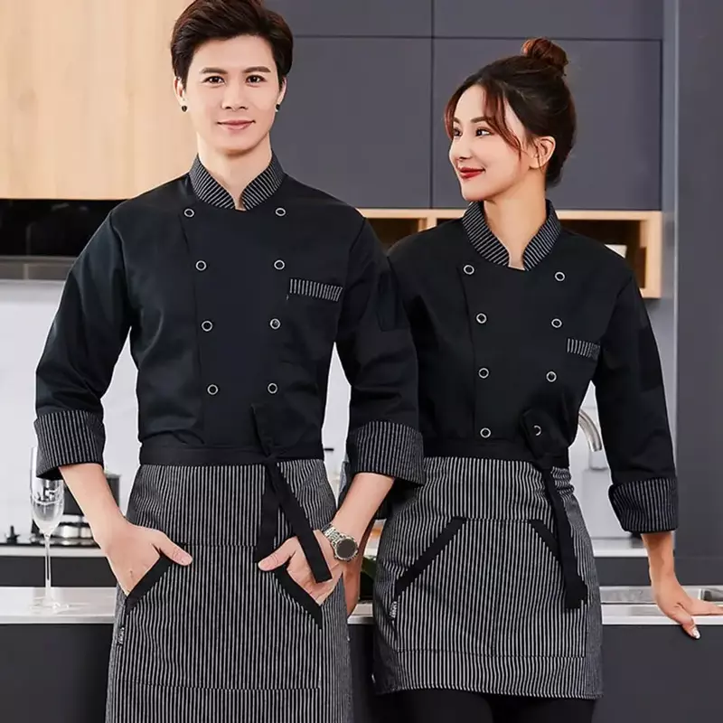 소매 요리 남성 셔츠, Camisa 음식 주방 재킷, 짧은 요리사 레스토랑 유니폼, 빠른 유니폼