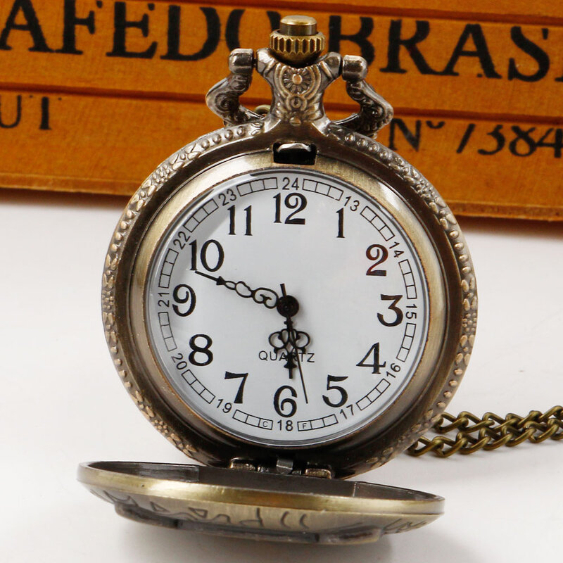 Śliczny wzór sowa zegarek kieszonkowy dla kobiet i mężczyzn Vintage Punk kwarcowy naszyjnik na łańcuszku Fob zegarki карманные