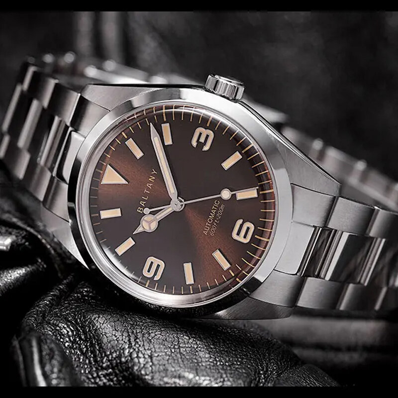 Baltany-reloj mecánico de acero inoxidable para hombre, accesorio de pulsera de zafiro de alta calidad, resistente al agua, luminoso, 200M