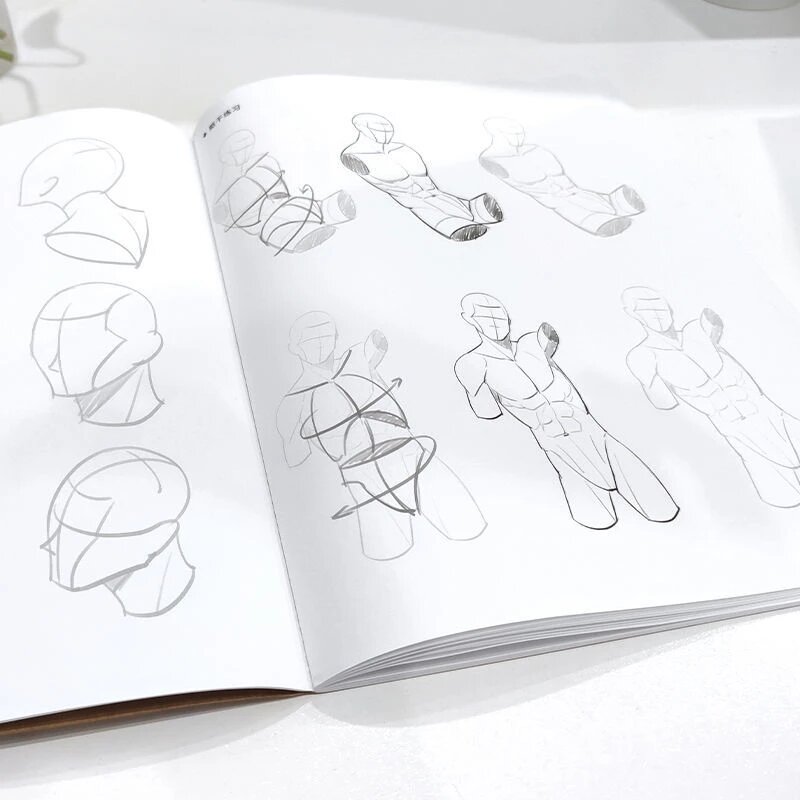 Libro Tutorial de trazado de personajes de Anime pintado a mano, libros de práctica de borrador de línea de copia dinámica, estructura del cuerpo humano