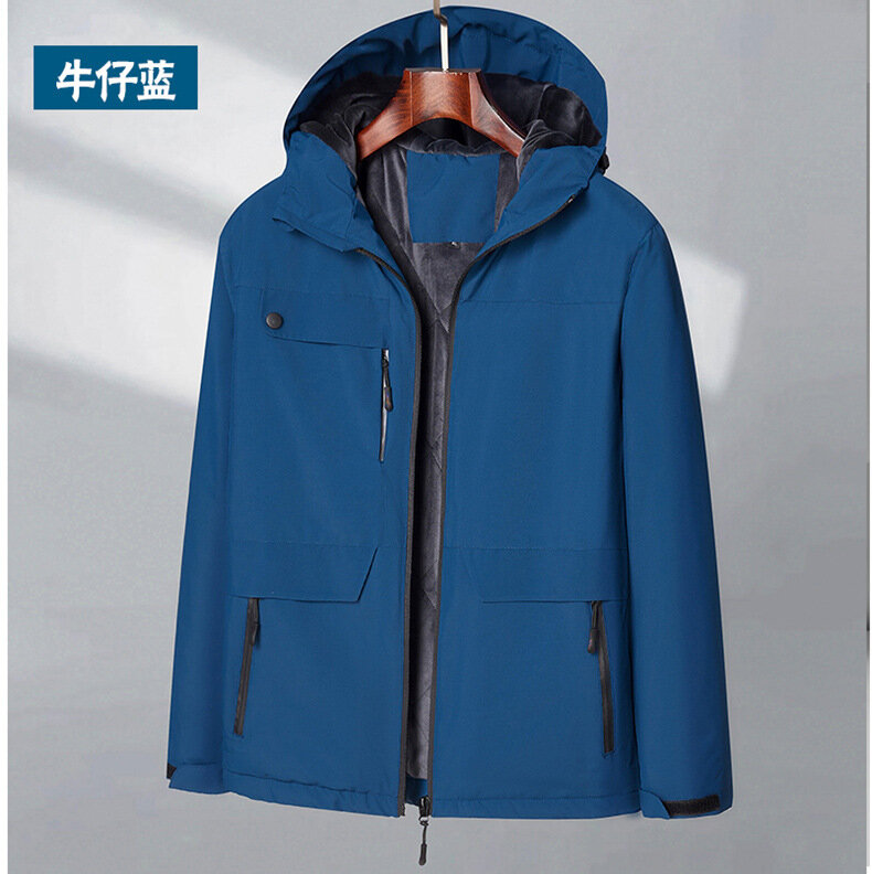 Nuove giacche di peluche con cappuccio da uomo invernali 2023 Business Casual Solid cappotto in pile allentato abbigliamento sportivo all'aperto addensare parka caldo Plus