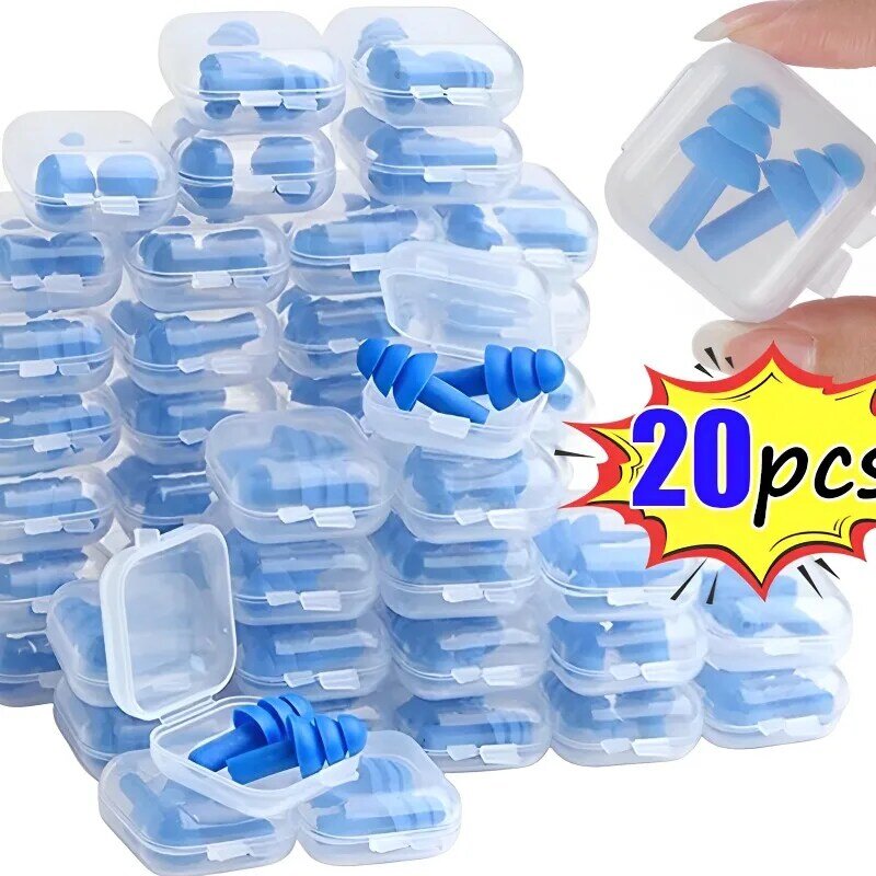Soft Silicone Earplugs Waterproof Swimming Ear Plugs Reusable Noise Reduction Sleeping Ear Plugs Hearing Protector with Box 2023