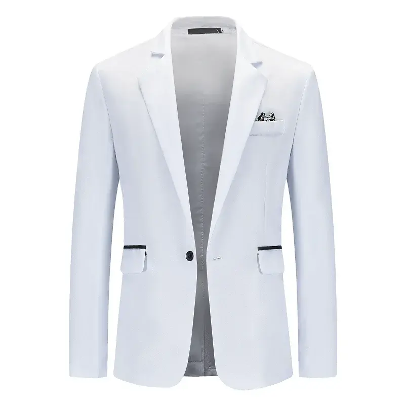 New Men's Suit Europe Plus-size Solid Color Lapel Single Button Wedding Dress Slim Gentleman Suit