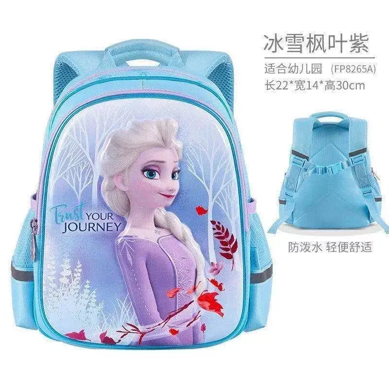 Disney princesa Elsa estudante schoolbag, grande capacidade mochila, desenhos animados, leve, bonito crianças, novo