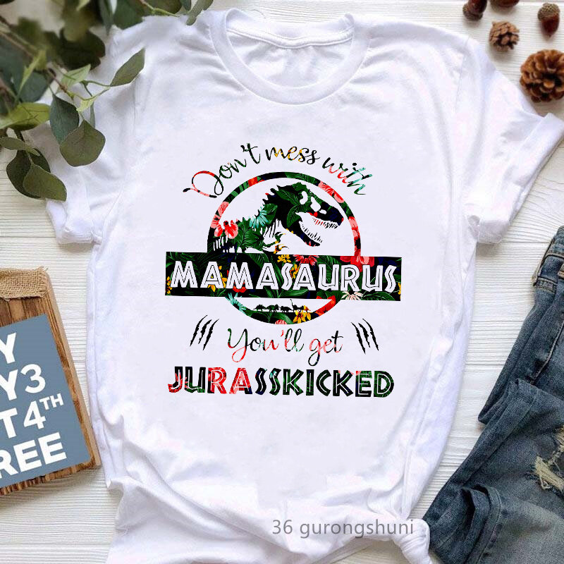Kaus Wanita Gambar Cetak Grafis Macan Tutul Cat Air Kaus Dinosaurus Jurassic Lucu Kaus Hadiah Hari Ibu Wanita