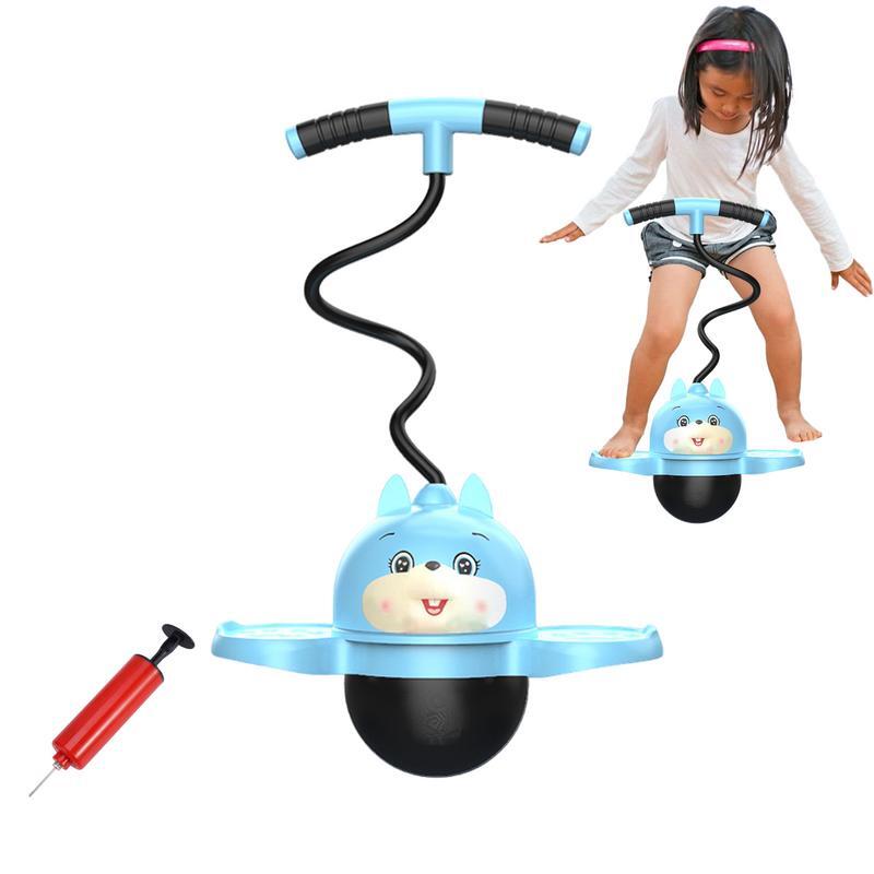 Pogo Ball With Handle Flexible Cartoon Pogo Ball For Children Portable Pogo Ball For Home Park Gym Wear-Resistant Bouncing Ball