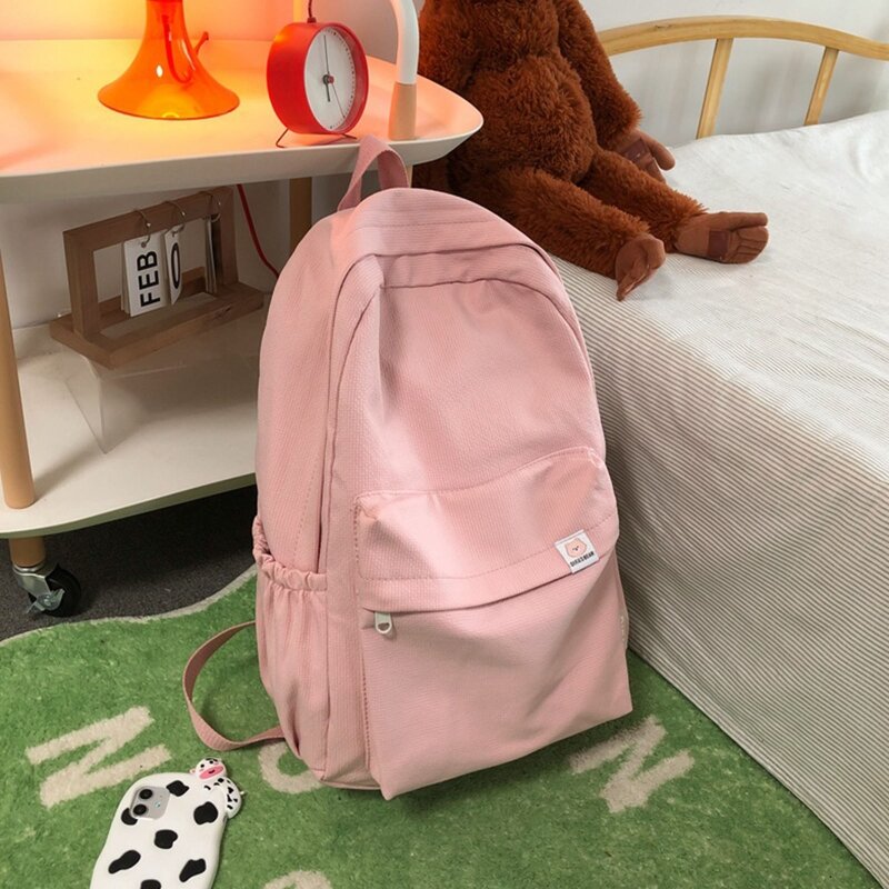 Niedlicher Büchertaschen-Tagesrucksack aus Segeltuch mit mehreren Taschen, Schulrucksack für Studenten, Teenager und Jungen