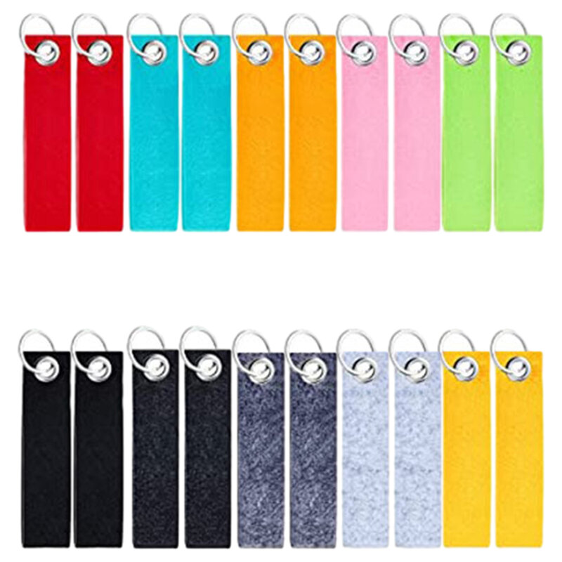 20pcs DIY Decoration Portable Key Rings Car Meaningful Practical Bags Felt Mental Purses Craft Blank Visible Reliable