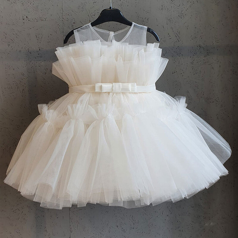 Tulle Girl Dress for Birthday Party Little Princess Kids Attire Children Clothing