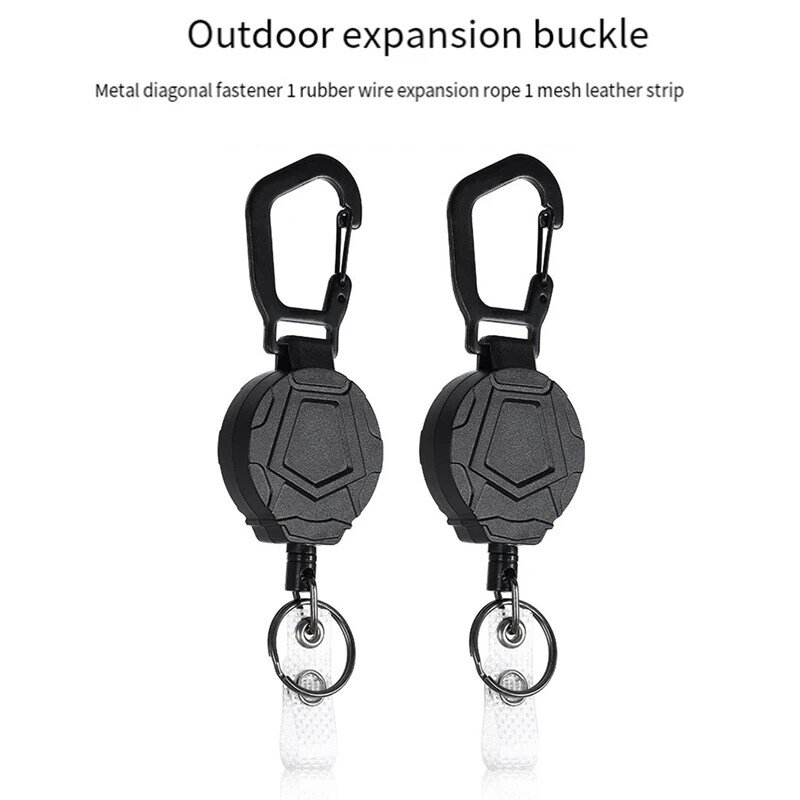 4 Pack Retractable Keychain, Badge Holders, Badge Reel With 23.6Inch Retractable Cord, Multitool Carabiner Key Chain Durable
