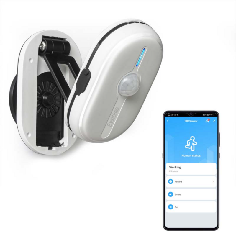 Draaibare Opvouwbare Tuya App Smart Life Intelligente Zigbee Beveiliging Menselijk Infrarood Sensor Oplaadbare Detector Pir Bewegingssensor