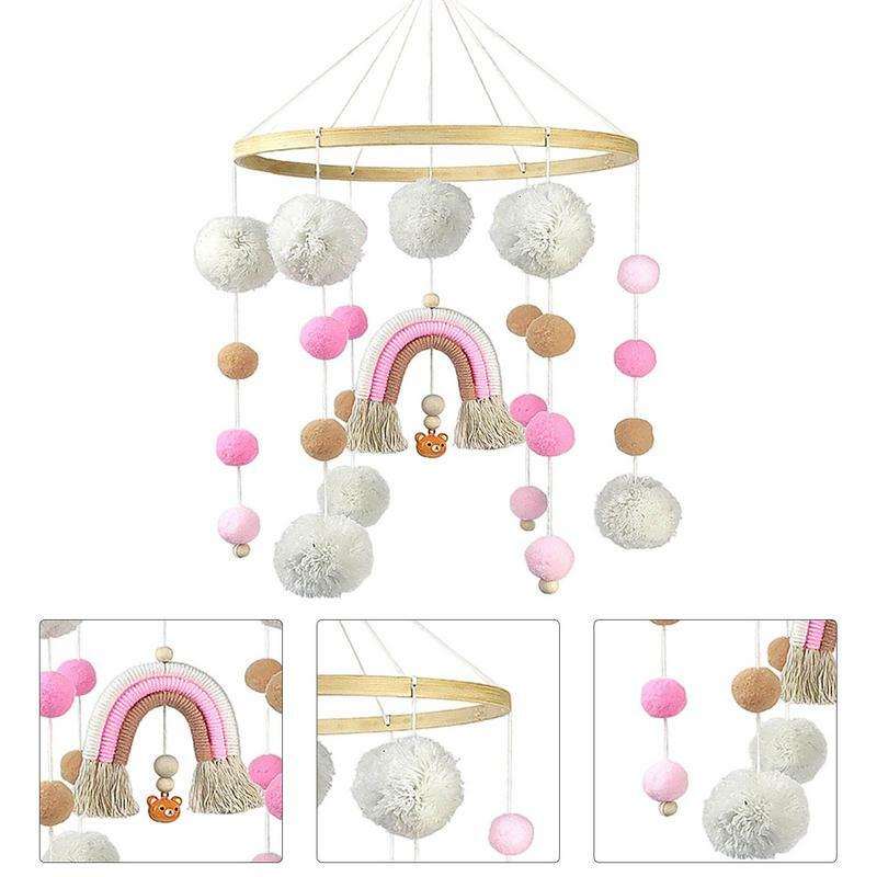 Berço do bebê móvel berços pendurado trançado arco-íris decorações berços ornamentos para o bebê meninas e meninos carrinho de criança jardim infância