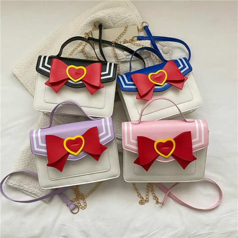 Sailor Moon Bowknot Designer de Bolsas e Bolsas para Mulheres, Bolsa de Ombro Kawaii para Meninas, Bolsa Crossbody, Uniforme JK, Mensageiro Ba
