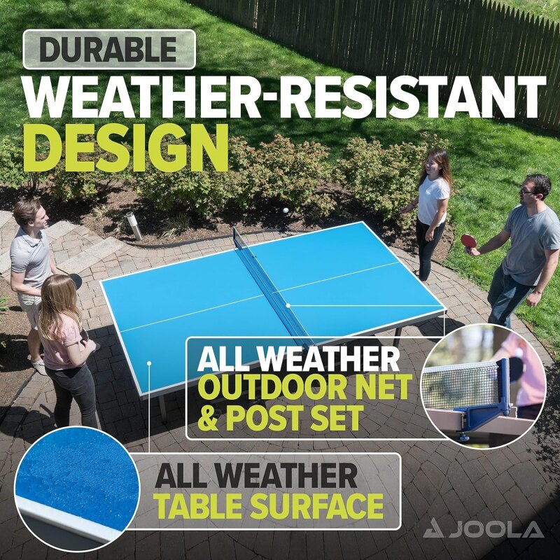 Joola nova-Tischtennis platte im Freien mit wasserdichtem Netzset-schnelle Montage-Allwetter-Aluminium-Verbund-Außen-Ping-P