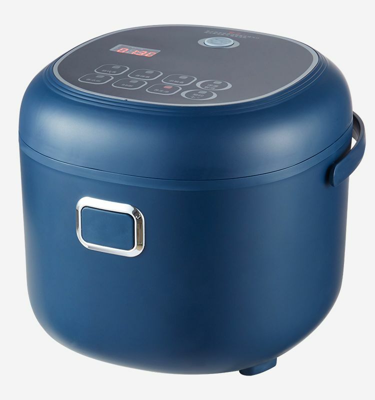 Mini Rice Cooker 2L 12-24V 220V Car Truck Home Dual Use Multi-function Appliance  for Camping Blue Russian Menu