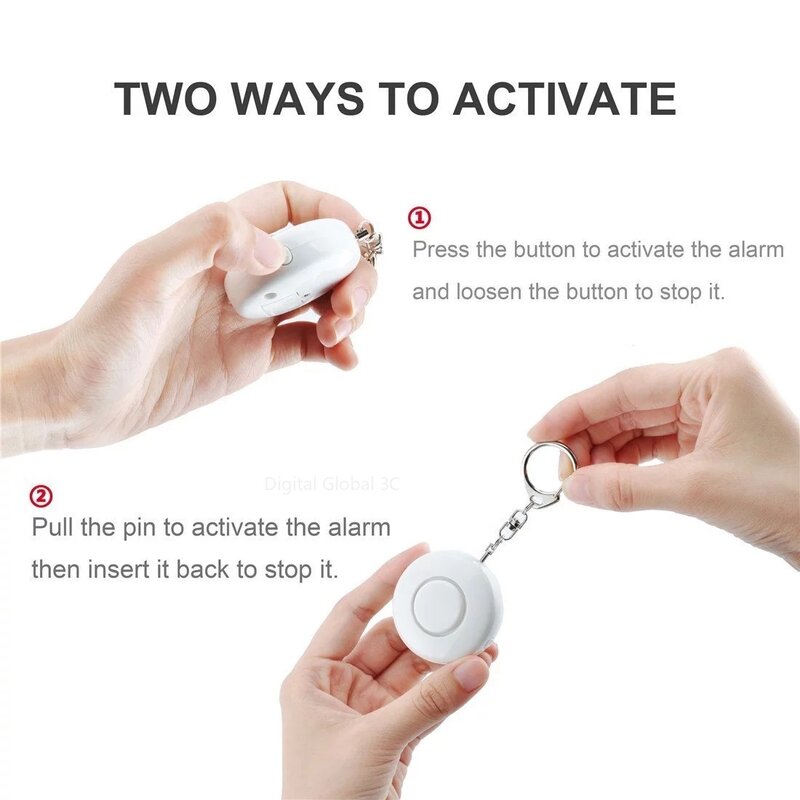 125dB bentuk telur Alarm pertahanan diri perempuan wanita tua keamanan melindungi peringatan keselamatan pribadi Scream gantungan kunci Alarm darurat