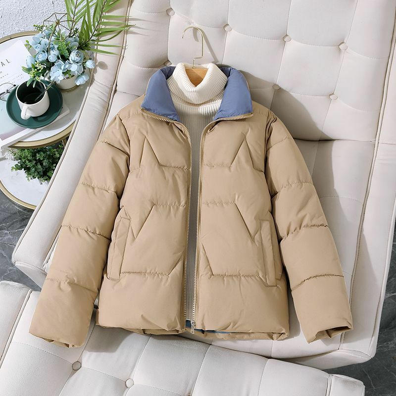 Płaszcz zimowy damski kurtki typu Parka jesienno-zimowy wiatroszczelny ciepła odzież wierzchnia kurtka w jednolitym kolorze kobiet grube ciepłe parki damska odzież wierzchnia