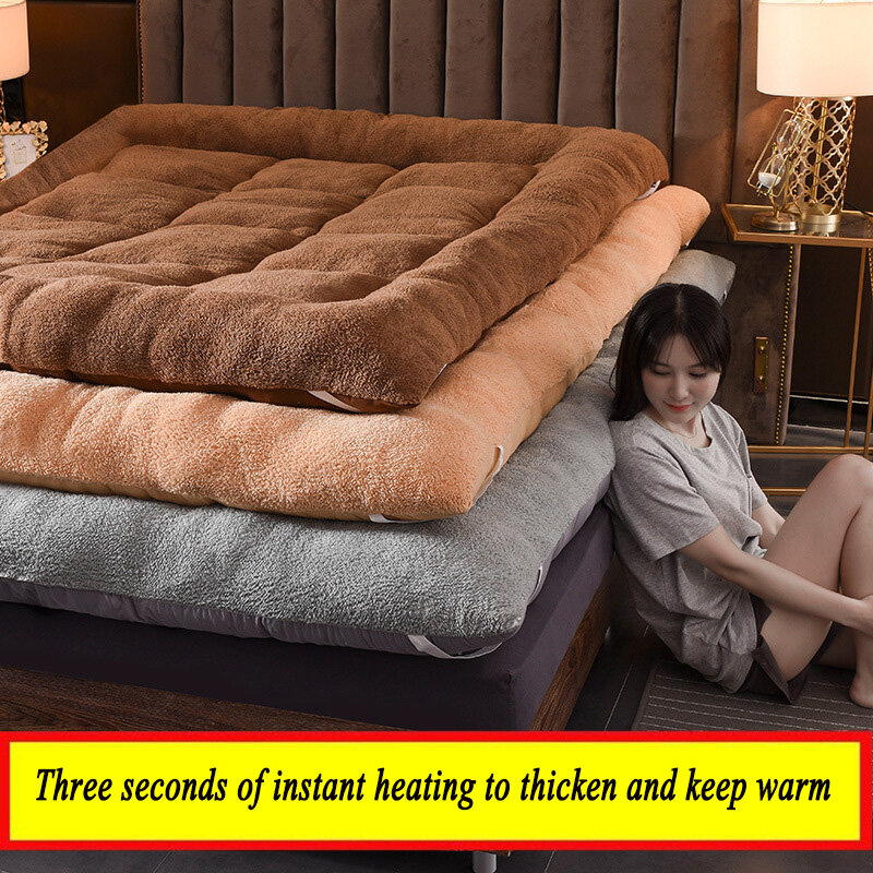 ชั้น Tatami อุ่นฤดูหนาว Thicken ที่นอนญี่ปุ่นหอพักพับเสื่อ King Queen Twin เตียงขนาดผลิตภัณฑ์