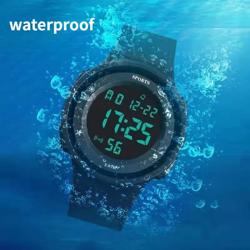 Children's Electronic Watches Color Luminous Dial 5Bar Waterproof Multi-function Luminous Alarm Clocks Kids Watch for Boys Girls