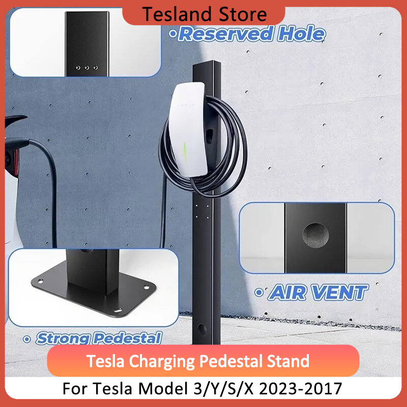 Carregamento Pedestal Suporte para Tesla Modelo Y, durável EV Pilar, Titular De Carregamento, Pólo De Montagem, Liga De Alumínio, 2022