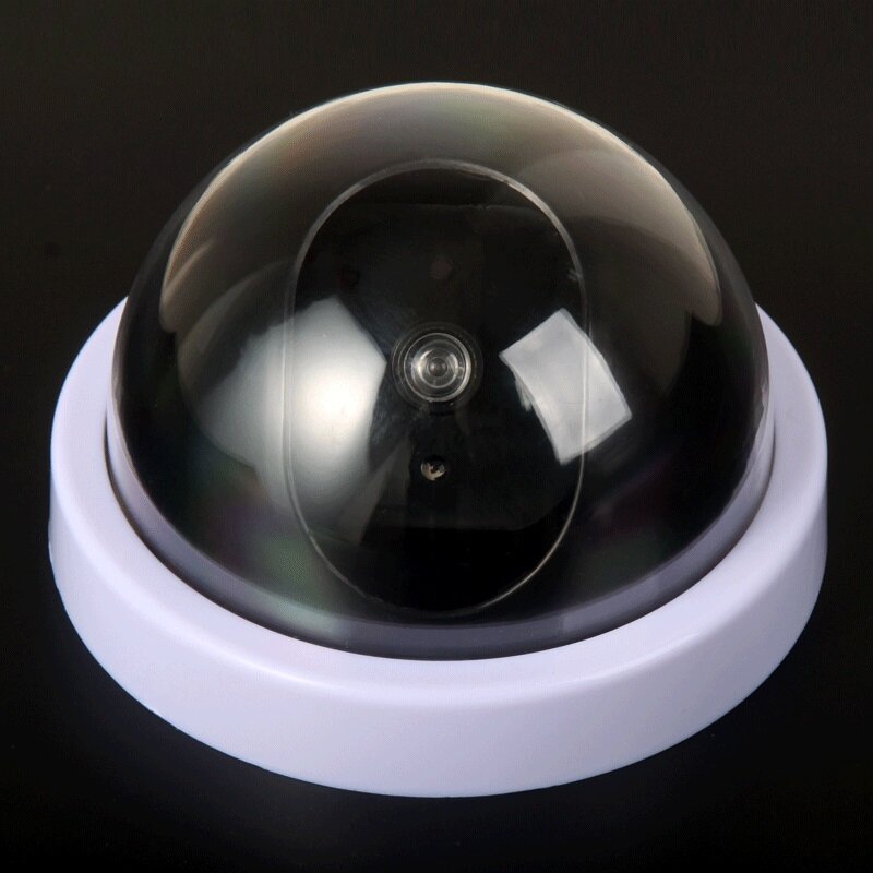 Criativo preto plástico dome cctv manequim câmera, falso LED piscando, energia via aa bateria, sistema de segurança de vigilância