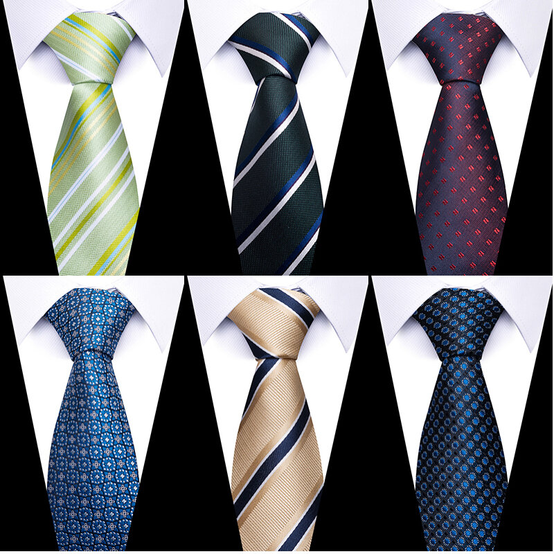 Corbata de seda 100% para hombre, accesorios de boda tejidos de 8 cm a la moda, color azul, con puntos, para fiesta y oficina