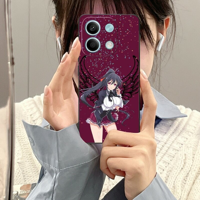 High School DxD Akeno Mobile Phone Case for Xiaomi Redmi Note 13 12 11 10 9 POCO F4 F5 M5 X5 Pro Plus 5G Black Cover Funda