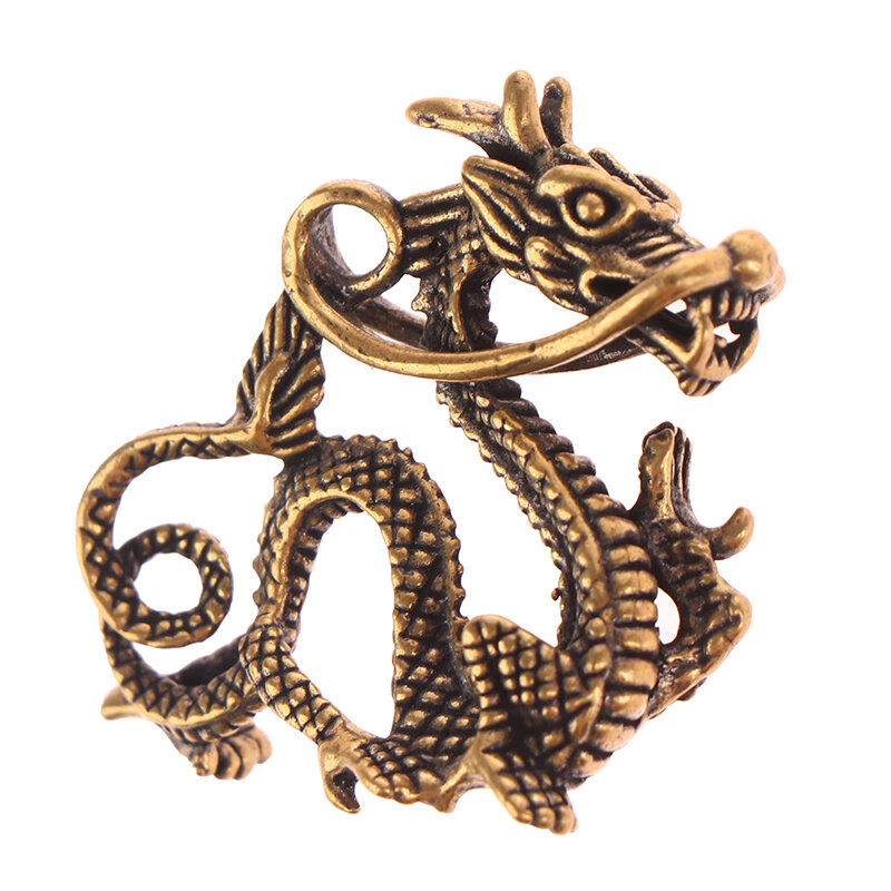 Porte-clés du zodiaque du dragon du nouvel an chinois, ornements de voiture, pendentif en laiton, année 12