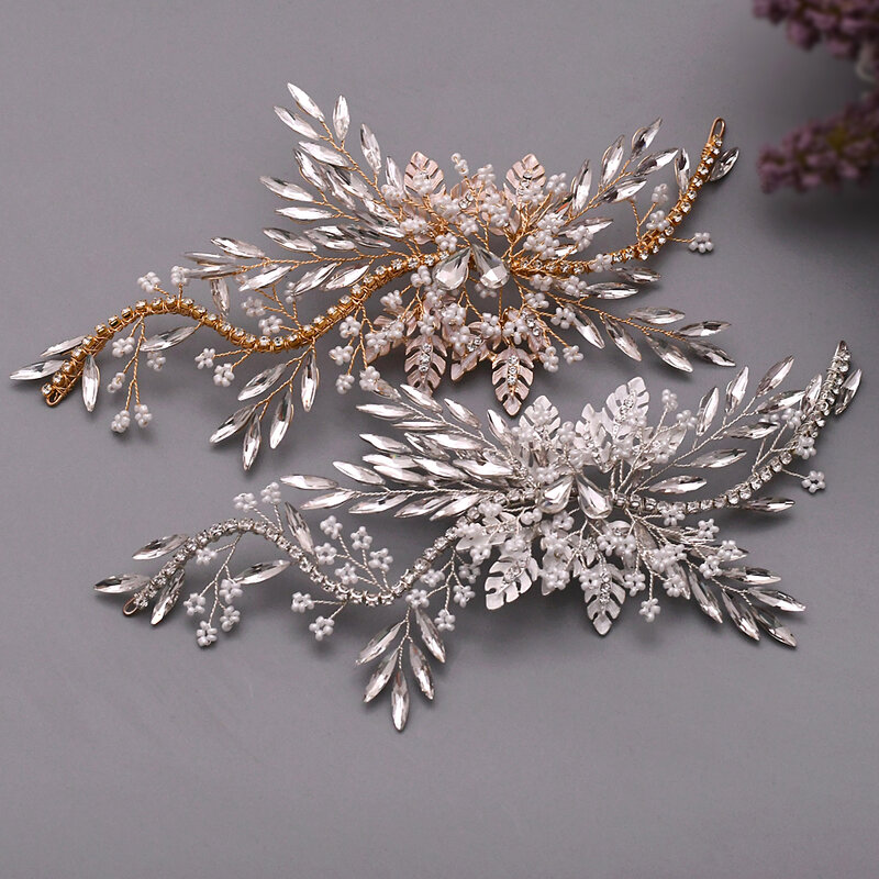 Shinning strass copricapo oro argento matrimonio sposa fascia accessori per capelli per donna copricapo da madrina da sposa