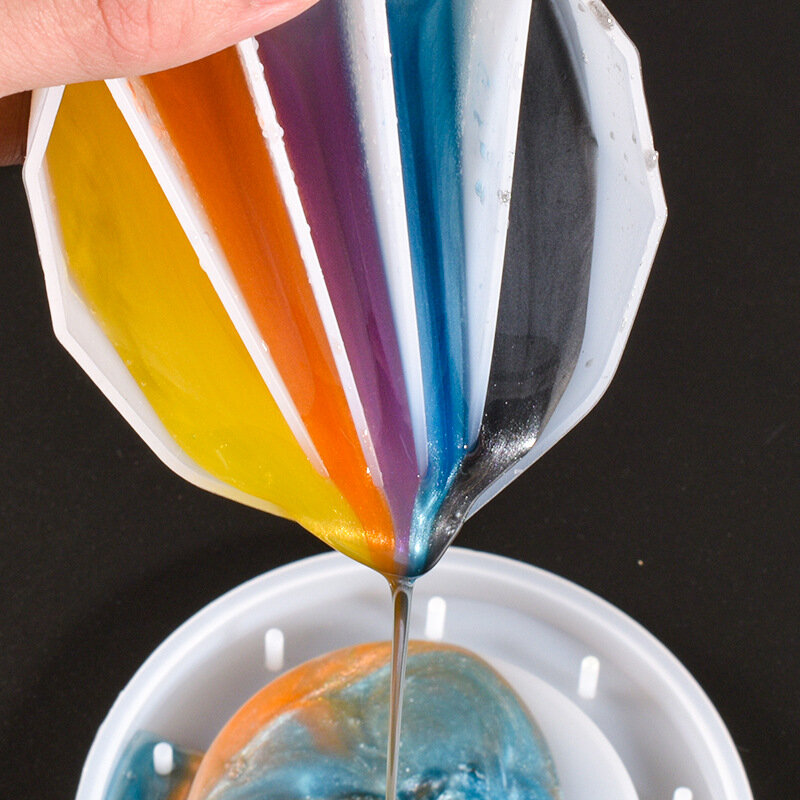 페인트 붓는 컵용 실리콘 에폭시 믹스, DIY 아크릴 페인트 수지 몰드, 유체 아트, 스플릿 컵, 쥬얼리 제작 도구