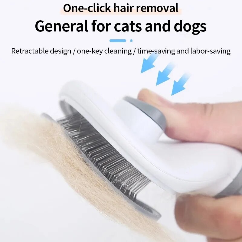 Auto-limpeza Pet Hair Remover Comb, Cat Slicker Brush, Grooming Acessórios, Dog Combs