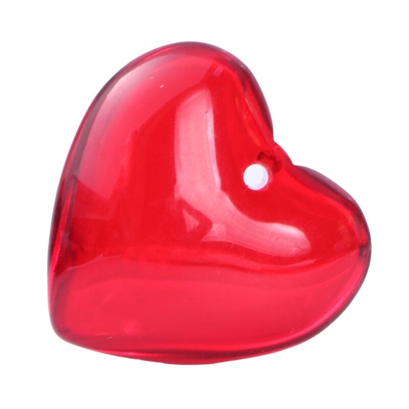 E15E الملونة على شكل قلب الزجاج قلادة الخرز الحب القلب سحر مكون لون الحلوى DIY بها بنفسك المفاتيح سلسلة العنق الحرف