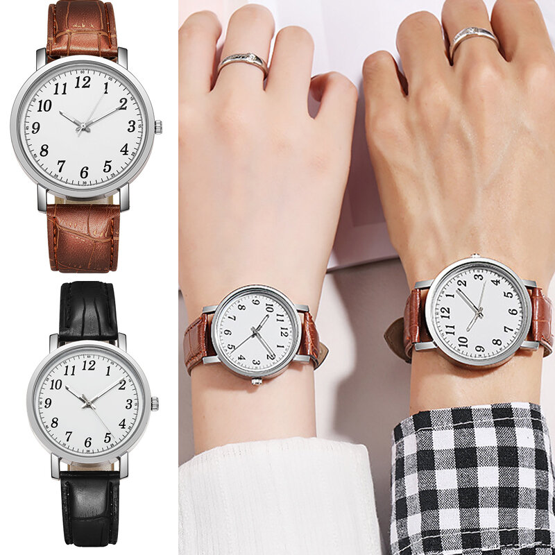 Relojes de cuarzo de cuero de alta calidad, reloj Retro británico de aleación de ocio Simple para pareja, accesorio de regalo exquisito de moda de aniversario