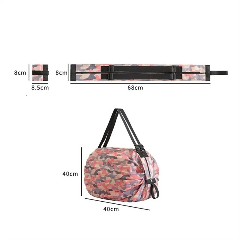 Foldable One-shoulder Portable Shopping Bag Portable Grocery Bag Supermarket Eco Bag for Shopping Grocery Picnic Travel and Gym
