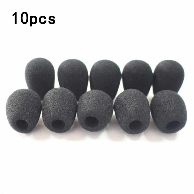 10pcs 6mm Headset Microphone Cover Sponge Foam Windscreen Replacement Lavalier Conference Cover For Lapel Headset Mic
