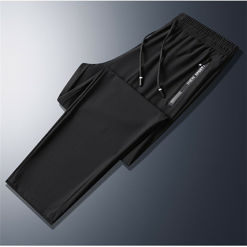 Ice Silk Pants Men Summer Ultra-Thin Cooling Quick-Drying Sports Casual Pants Loose Breathable Outdoor Training Fitness Trousers