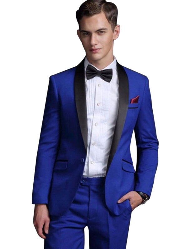 Blazer Slim Fit masculino com lapela xale, terno de um botão, jaqueta formal, casamento, negócios, jantar
