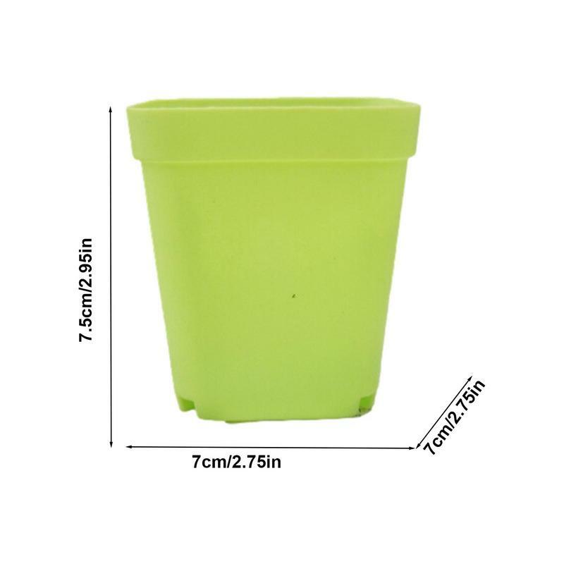 Potenciômetro de mudas quadrado mini suculento multi-cor vasos de plantas coloridos pequenos potes quadrados suprimentos de jardinagem para pequeno a médio