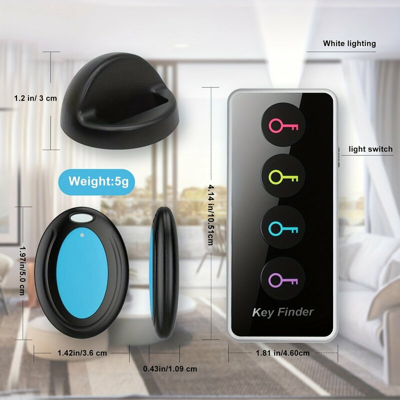 Tracking Device Wireless Anti-Lost Alarm 80dB 30m Distance Anti-Lost Tracker 499.82MHz One Click Search ABS 4 Colors Key Finder