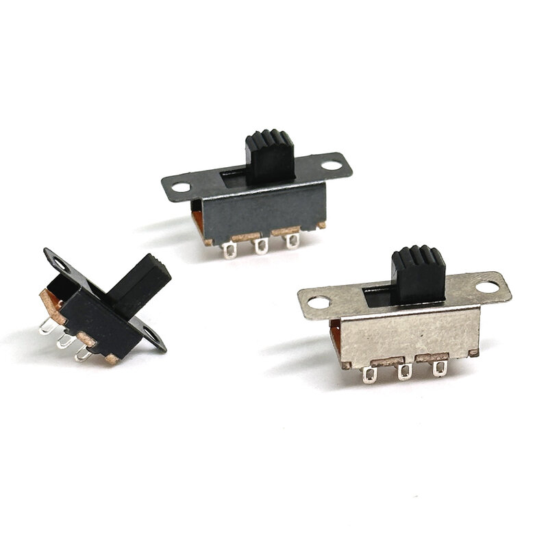 Interruptor deslizante com alça de orifício fixo, interruptor de alavanca, 2 posições, 6 pinos, alta 5mm, 7mm, DPDT 2P2T, SS-22F25, SS-22F15, DC 12V