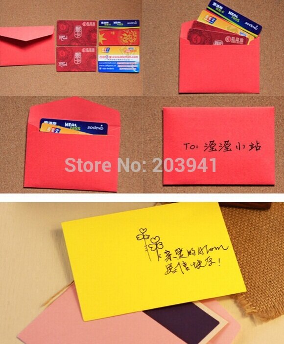 100pcs mini papel vintage Envelopes doces cores cartão postal casamento presente convite Envelope escritório papelaria saco de papel