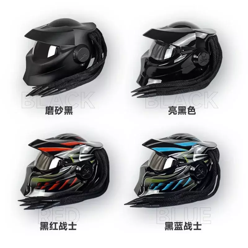 女性用ヘルデターバイクヘルメット,調節可能なストラップ付き,パンクスタイルの安全ヘルメット,モジュラー,3サイズ,ユニーク