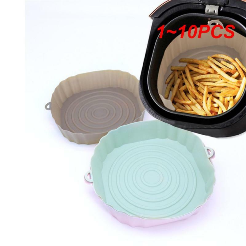 1~10PCS Silicone Air Fryers Tray Reusable Fried Chicken Airfryer Oven Baking Tray Kitchen Pizza Basket Mat Fryer Pot Baking Tool