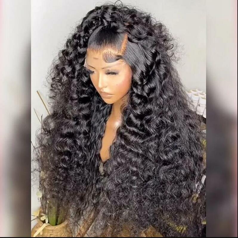 180Density 26inch Soft Natural Black Kinky Lace Front Wig For Black Women Soul Lady BabyHair Glueless Preplucked Heat Resistant