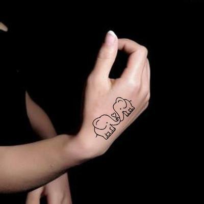 Нарезанный слон влюбленный аниме наклейка белая хна Татуировка для мужчин Временные Татуировки Мужской спрей для тела чернила для татуировки черные тату armas