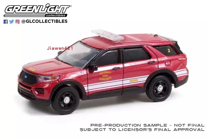 1:64 2020 Ford Polisi Interceptor utilitas mobil polisi Diecast Model logam campuran mainan mobil untuk koleksi hadiah W1341