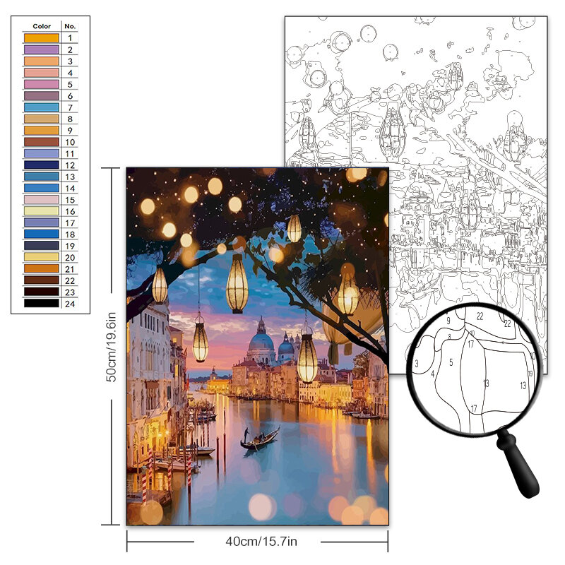 PhotoCustom 60X75Cm สีโดยตัวเลข Handpainted ผ้าใบภาพวาดภาพวาดสำหรับผู้ใหญ่ Home Decor